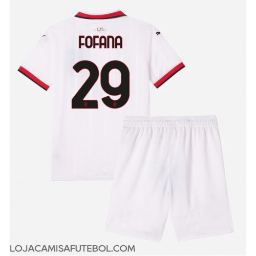 Camisa de Futebol AC Milan Youssouf Fofana #29 Equipamento Secundário Infantil 2024-25 Manga Curta (+ Calças curtas)